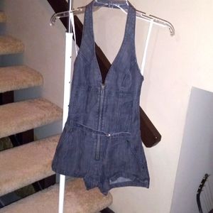 Guess Halter Denim Jumpsuit